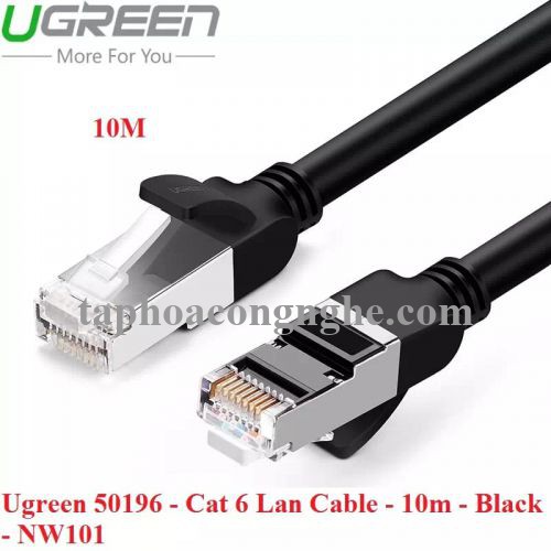 Ugreen 50196 10M màu Đen Cáp mạng LAN cat6 Đầu bấm kim loại NW101 30050196